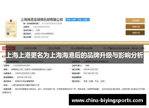 上海上港更名为上海海港后的品牌升级与影响分析